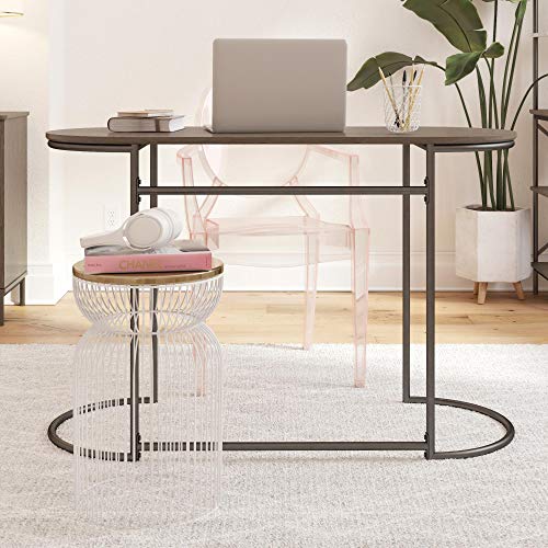 Cosmoliving By Cosmopolitan Vivinne Writing Oak Desk, Gray (Wood Grain) #TOP16