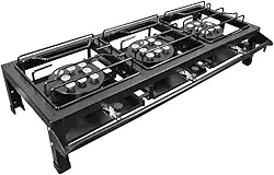 Fogão Semi Industrial 3 Bocas Grande Alta Pressão Preto Roa