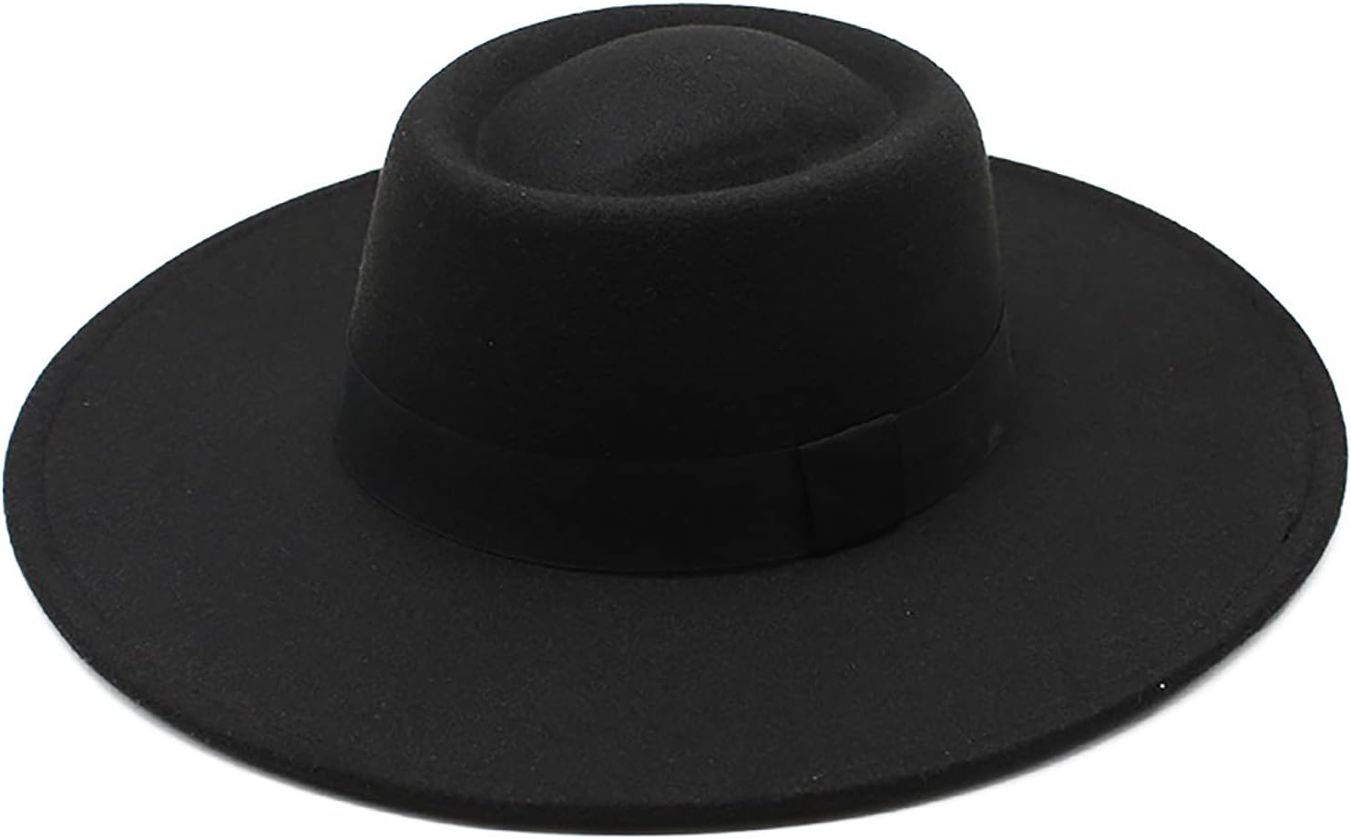 CXQRRWomen Men Classic Felt Fedora Hat Wide Brim Flat Top Boater Hat(Size:M)