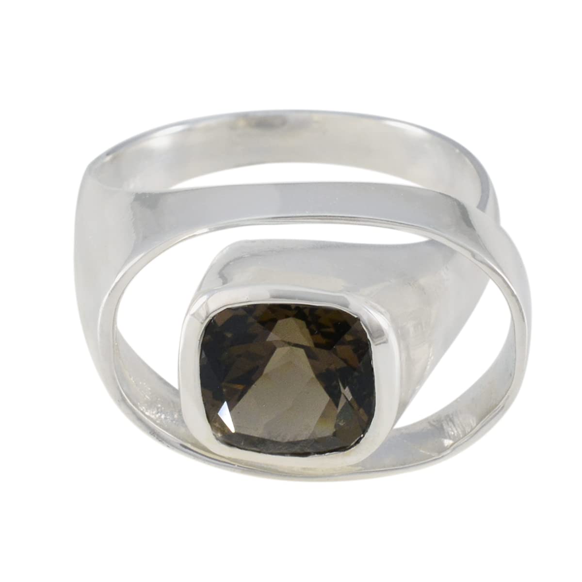Bague en argent sterling 925 coussin de créateur en pierre gemme multicolore