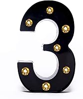 Vista 39 de Foaky Letrero de luces LED negras con número de marquesina, luces de números de marquesina iluminadas para luz nocturna, boda, fiesta de cumpleaños