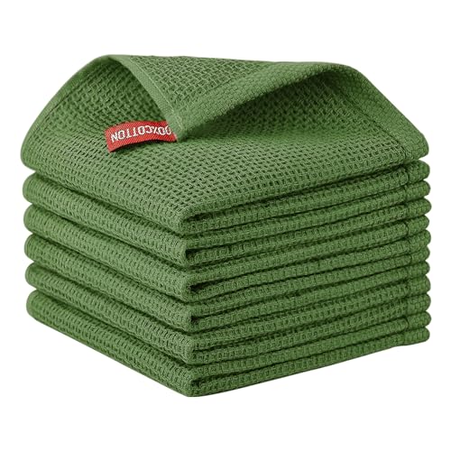 Nialnant Confezione da 6 strofinacci da cucina, 100% cotone, stracci per lavare i piatti, super morbidi e assorbenti, regali di Natale, 30,5 x 30,5 cm, verde