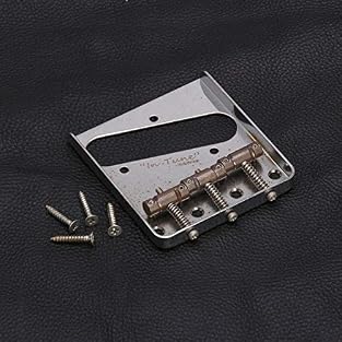 Gotoh's vintage-style Telecaster bridge with subtle improvements over the original design. 3 brass saddles using Gotoh's own compensated slots, also known as "In-Tune" saddles, for better intonation. Aged / relic finish applied by Gotoh in-house at t...
