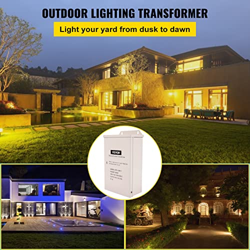 Vevor Low Voltage Transformer, 300 Watt Outdoor Landscape Lighting Transformer, 12V Ac Pool Light Transformer, Pool/Spa/Landscape Lighting, Spotlight, Pathway Light, Led Compatible, Weatherproof #TOP1