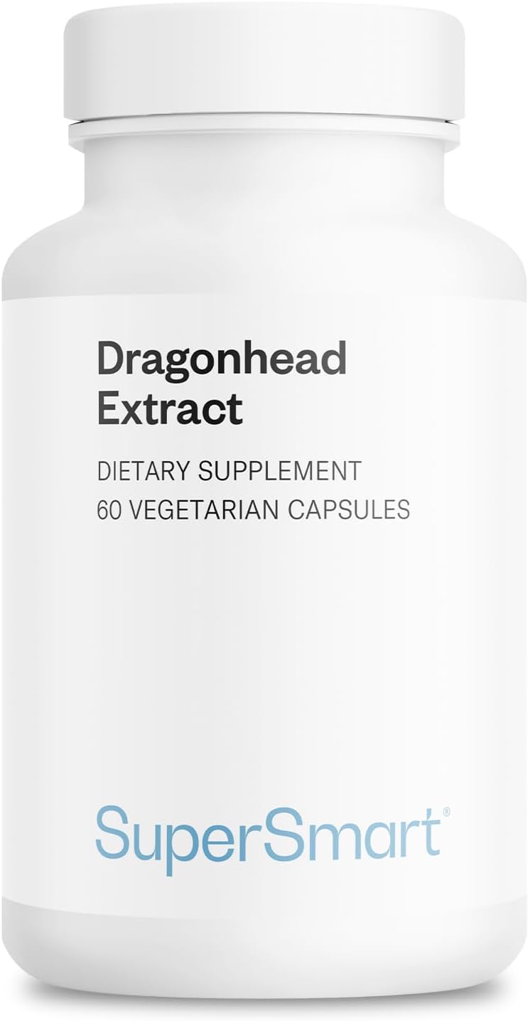 Supersmart - Dragonhead Extract 200mg per Day (Patented) - DracoBelle Dragonhead Supplement | Non-GMO & Gluten Free - 60 Vegetarian Capsules