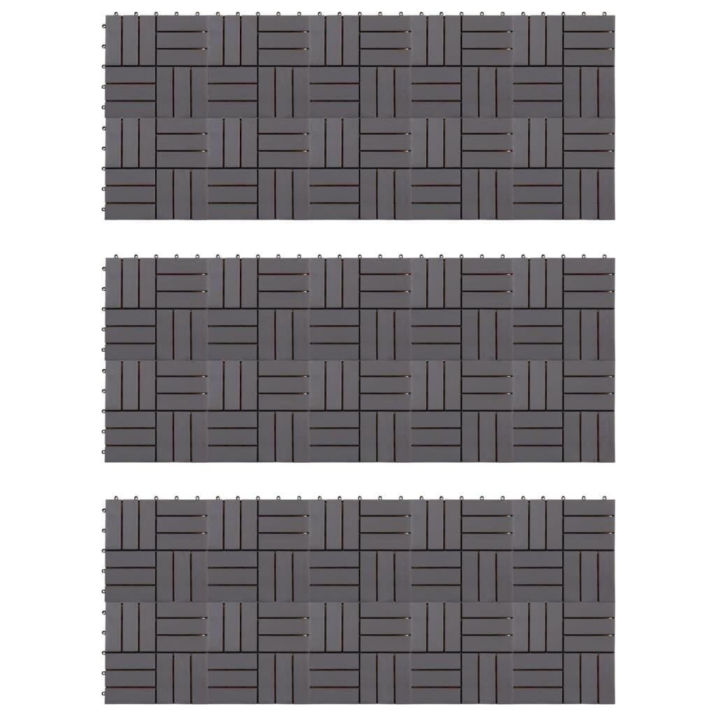 Azulejos para terrazas de madera maciza de acacia gris, 30x30 cm, pack de 30 unidades Furniture Select