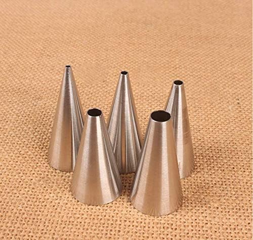 DUORUI 5pcs Icing Piping Nozzle Tips Cream Cake Decorating Cupcake Fondant Cake Macaron Stainless Steel Round Opening Shape