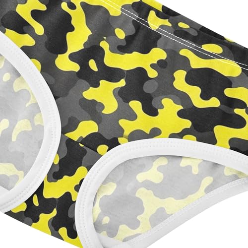Girls Underwear Toddler 2t Cotton Girl Panties Cute Stylish Kids Briefs Undies Abstract Camouflage Black Yellow4