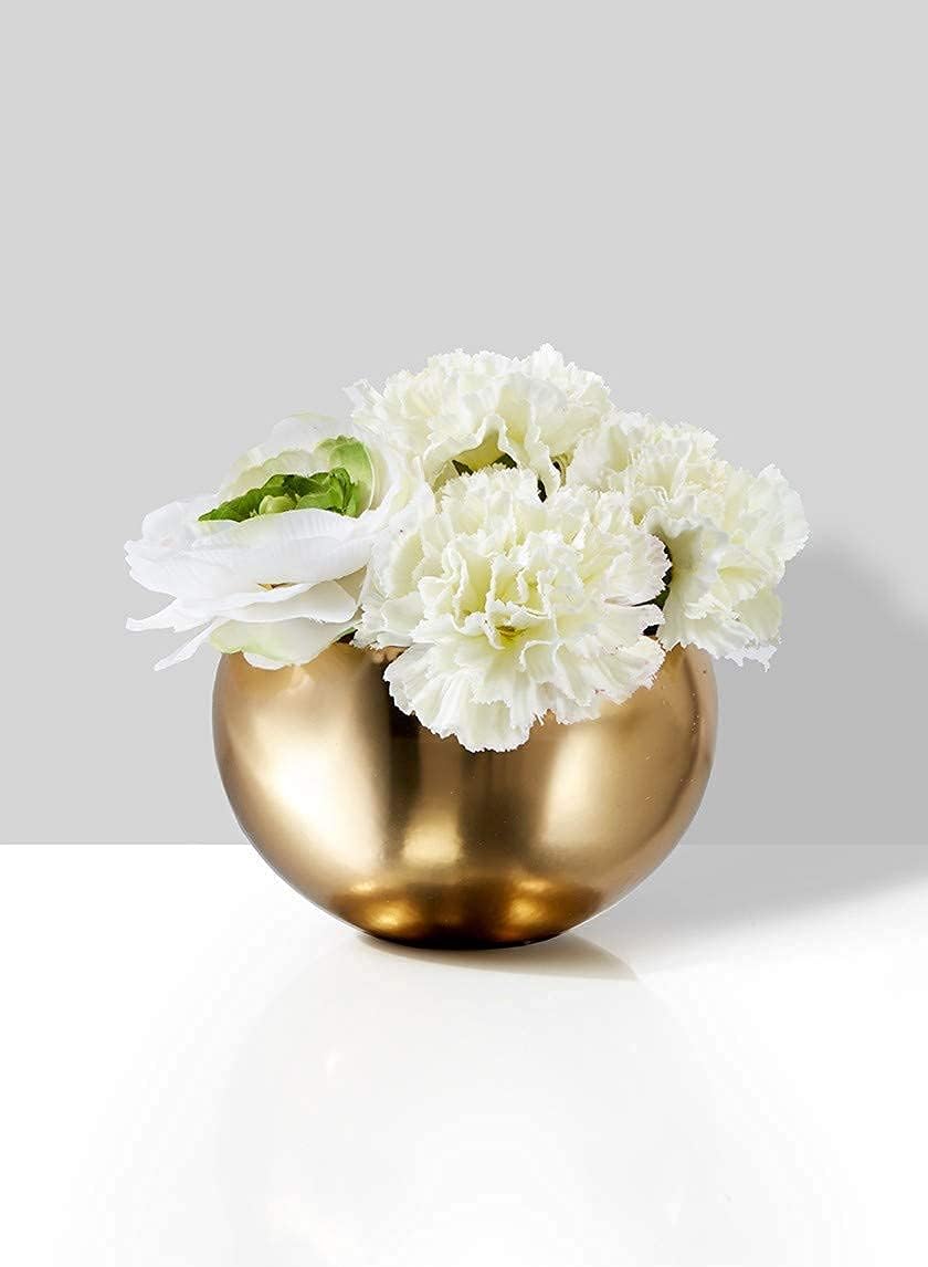 Serene Spaces Living Gold Colored Metal Bowl Ideal for Weddings, Parties, Events, Restaurants, Home Decor, Measures 3.5 inches Tall and 5.25 inches Dia: Home & Kitchen