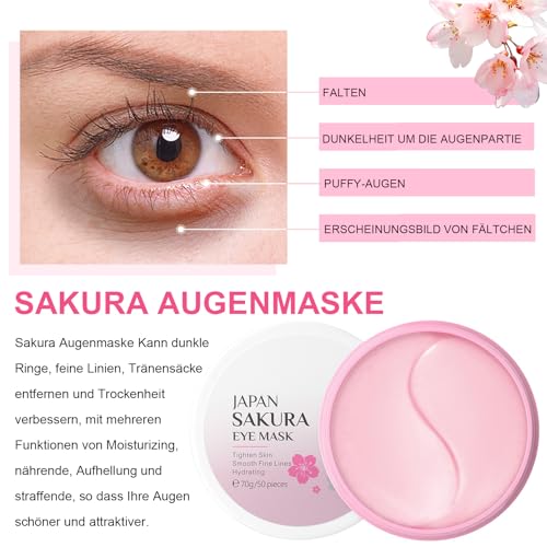 Hautpflege Set für Teenager-Mädchen, Japan Sakura Skincare Set, Anti-aging Gesichtspflege Set, Tägliche Skin Care Set Frauen - Reinigung Toner Serum Creme Augenmaske Gesichtsmaske Lippenmaske – Bild 5
