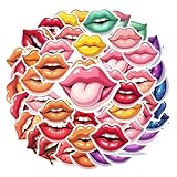 50Pcs Cartoon Lip Stickers Sexy Kiss Stickers Cute Mouth Sticker for Water Bottle Laptop Scrapbooking Skateboard Luggage Girl Party Favor Decor Ideal Gift for Kid Girl Boy Teacher Reward