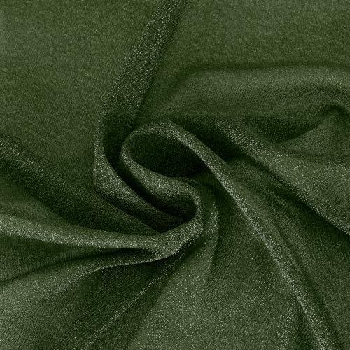 Image of Olive Wedding Glitter Arch Draping Fabric 1 Panel 29 inch x 6.5 Yards Sheer Backdrop Curtain Drapery for Summer Wedding Ceremony Birthday Party Indoor Ceiling Decor