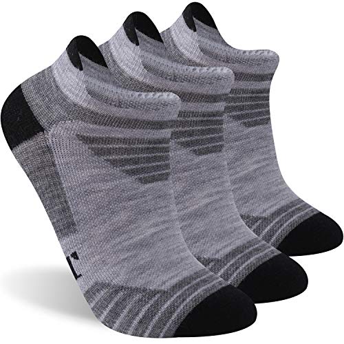 Image of 90% Merino Wool Athletic Breathable Low Cut Socks for Men 3 Pairs | Running Cycling Tennis Hiking Ultra-Light Thin Ankle No Show Moisture Wicking Support Breathable Cushioned for Men & Women