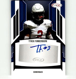 2024 SAGE Hit Low Series Autograph Black #A-TF2 Tyrek Funderburk RC Rookie AUTO Appalachian State Football Trading Card
