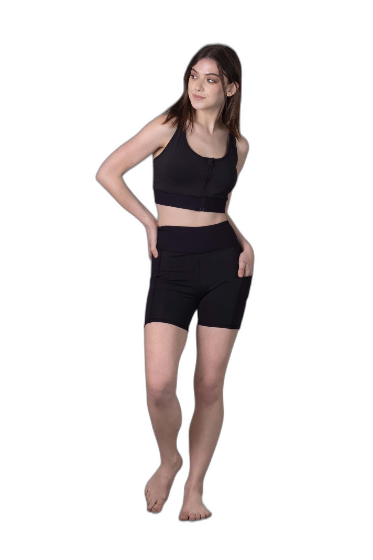 Ribbed Black Padded Swimset with Zipper for Women |Swimming Suit for Women-image-1