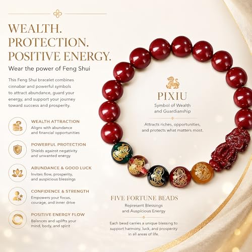 Pulsera Feng Shui Cinnabar Pi Xiu para Unisex miniatura 3