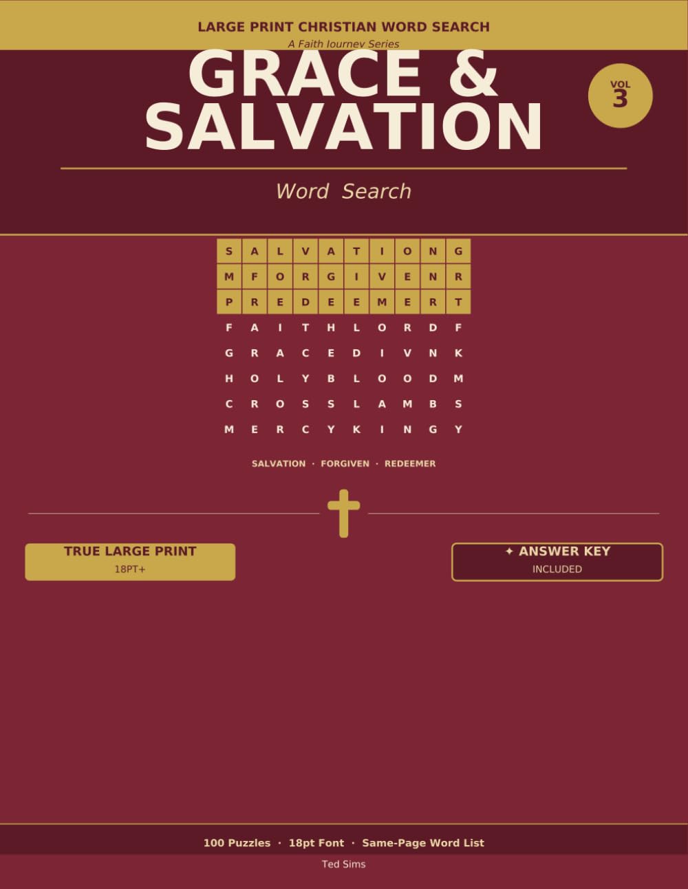 Large Print Christian Word Search: A Faith Journey Series - Grace & Salvation