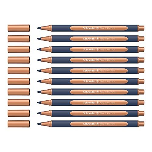 Schneider ML05001102 Metallic Rollerball Stifte (Strichstärke 0,4 mm, hochmetallische Tinte, schnelltrocknend, Gehäuse aus 88% biobasiertem Kunststoff) 10 Stück, copper