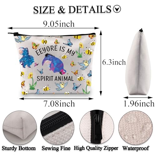 PLITI Eeyore Gift Funny Eeyore Lover Gift Eeyore is My Spirit Animal Eeyore Makeup Bag Cartoon Character Fans Gift (Spirit Animal eey bagU) - Image 2
