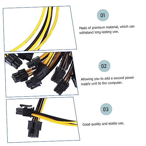 Cable de alimentacion resistente Tofficu conector macho macho de extension para CPU y GPU de PC 3