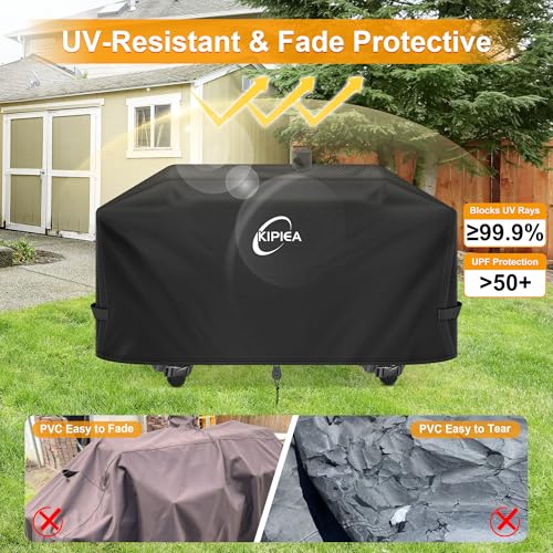 Image of Kipiea 600D Heavy Duty Pellet Grill Cover for Pit Boss Memphis Combo Grill, Waterproof Wood Pellet Smoker Cover with Windproof Buckles, UV Resistant, No Tear, No Fading