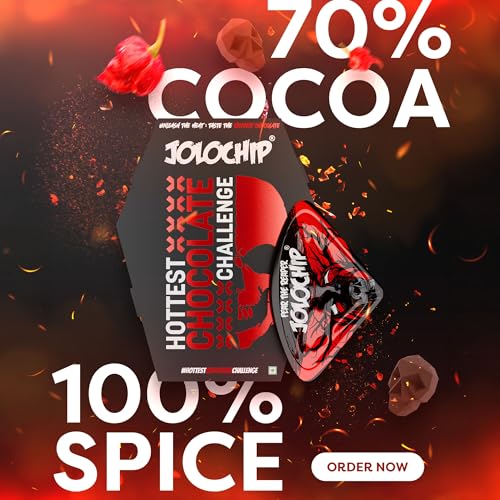 Image of JOLOCHIP HOTTEST CHOCOLATE CHALLENGE | Extreme Spicy Chocolate Bar | 2.2 Million Scoville Heat Units 10 Grams