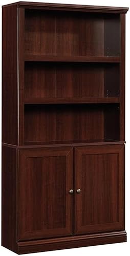 Sauder Estantería de madera de 3 estantes con acabado cereza