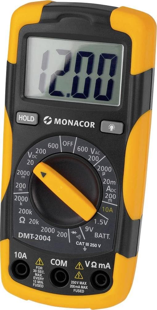 Monacor 29.2030 Digital-Multimeter, 21 mm, LCD-Display, Auflösung 2000 Ziffern