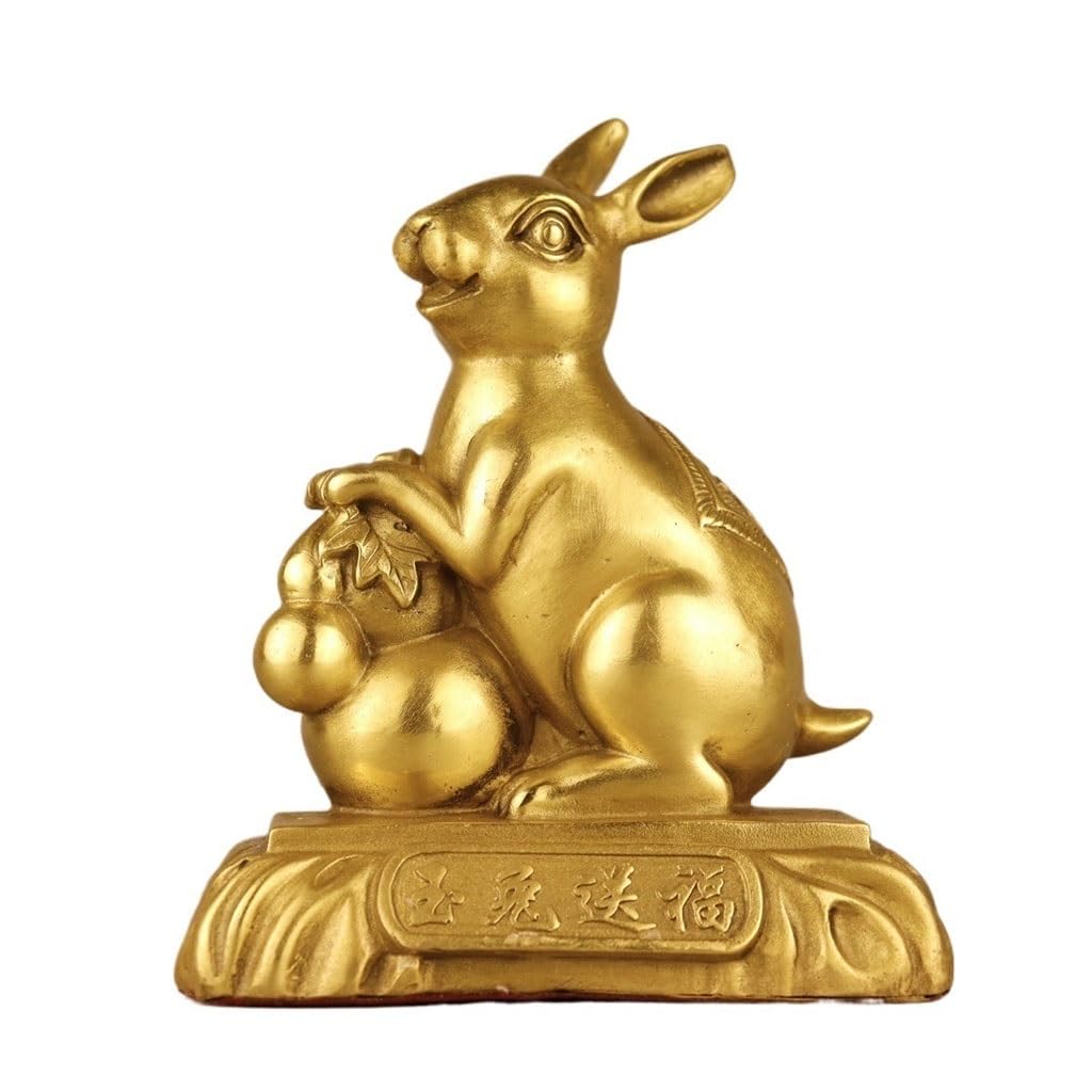 IUokLU Home Decor Statues Blessing Copper Ornaments Brass Rabbit Ornaments Home Decoration Creative Desktop Crafts Office Decoration Desktop Figurines