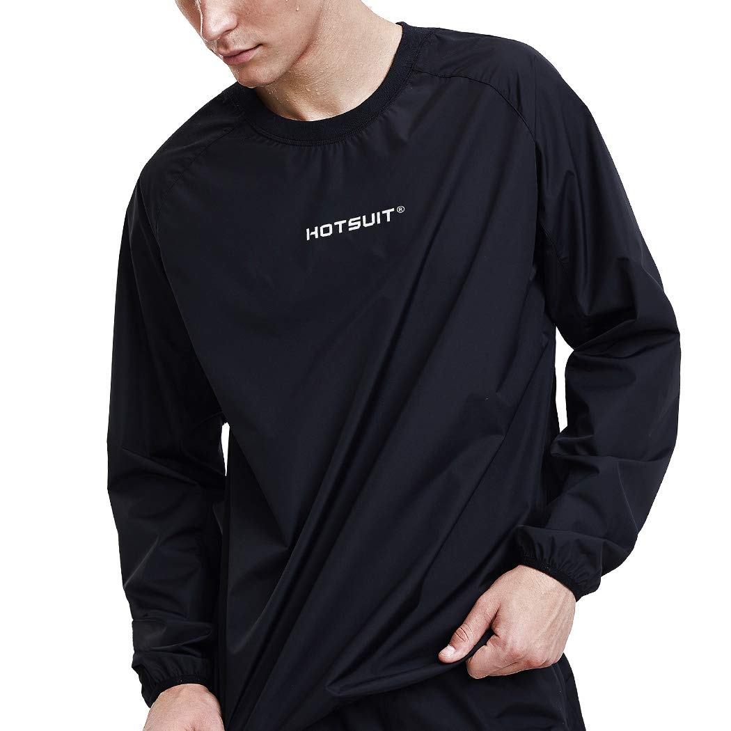HOTSUIT Sauna Jacket Sports Shirt Men's Slimming Sweat Jacket Fitness Long Sports Shirt Training Shirt Black S