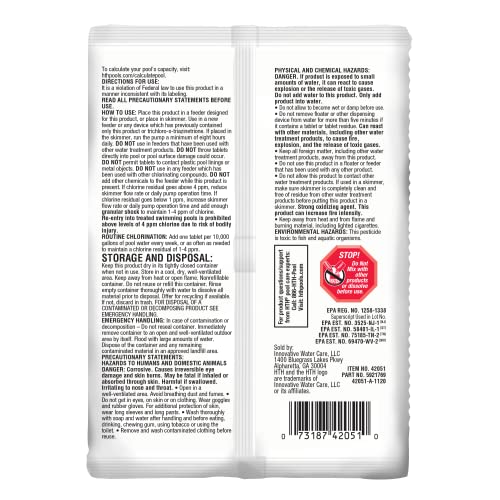 Image of HTH 42051 Swimming Pool Care 3 inch Chlorine Tabs Advanced, Swimming Pool Chlorinating Sanitizer, 8oz