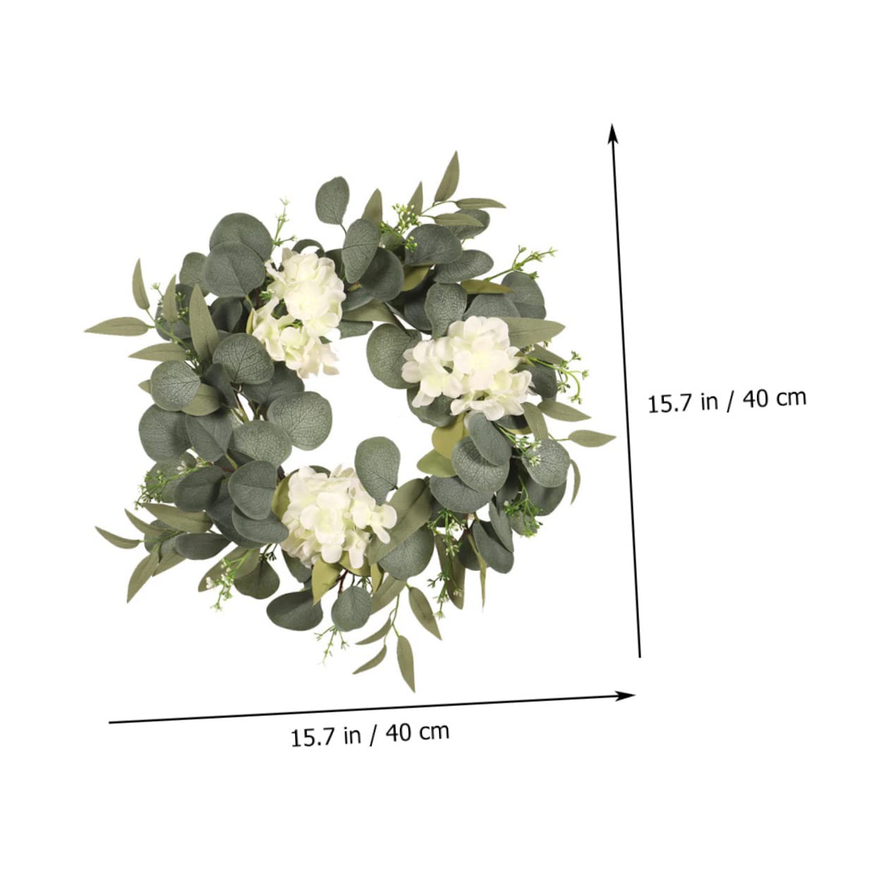 Alipis 1set Ghirlanda Estiva Fiori Artificiali Di Ortensia e Eucalipto Decorazione Per Appendi Casa e Feste Include Luce Led Per Atmosfera Accogliente