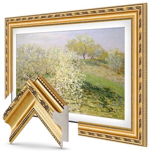 Ornate Gold 3' Color Chip Premiere Deco TV Frame (32',43',50',55',65',75',85') Compatible ONLY with Samsung The Frame and Pro TVs (Fits 2021-2026, LS03A,LS03B,LS03C,LS03D,LS03FA,LS03FW)