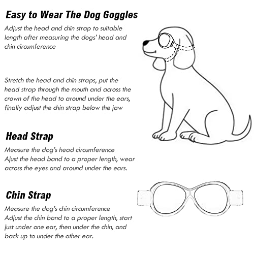 Outamateur Dog Goggles Dog Sunglasses Pet Glasses Pet Eyewear with Adjustable Strap for Travel Skiing Anti-Fog Dog Snow… - Image 8