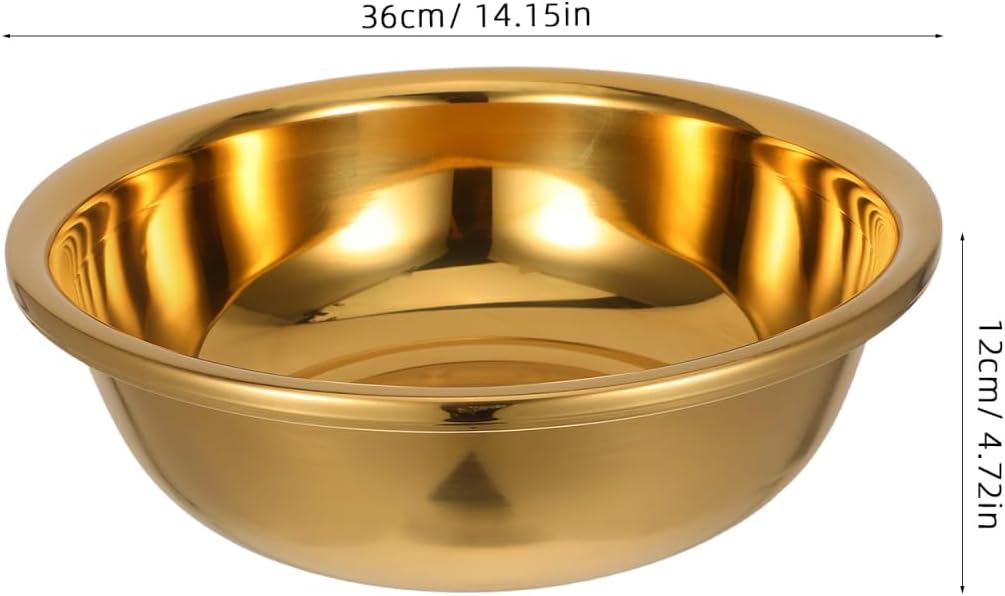 Golden Thickened Stainless Steel Basin Large Kitchen Sink Wash Basin for Fruit and Vegetable Cleaning Multipurpose Household Dish Washing Bowl