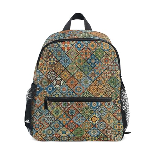 Vintage Plaids Backpack for Toddler Girls Boys, Mini Preschool Backpacks with Name Tag Kids School Bag, 3-8 Years - Main Image