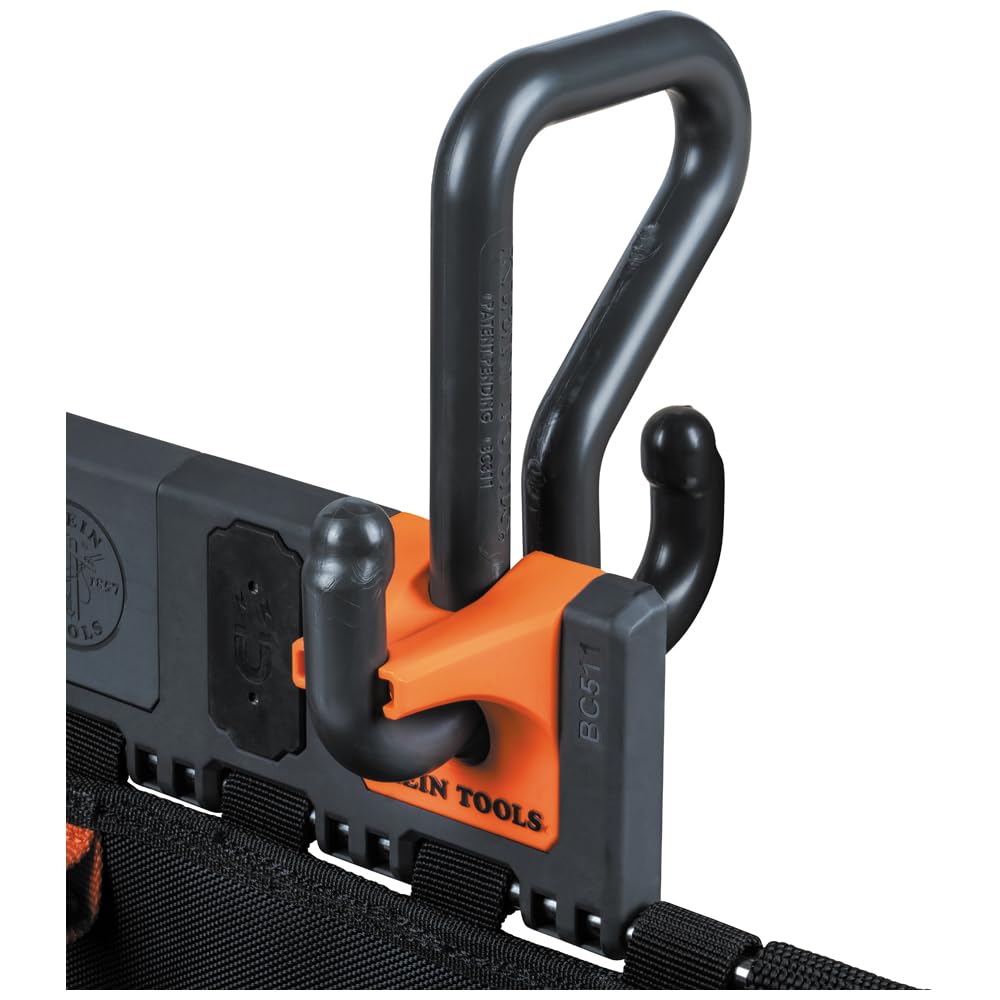 Klein Tools BC511S Bucket Work Center Large Tool Pouch, S Hook Rail System Accessory, Holds Lineman Tools, Cutters, Crimpers, and Impact Wrenches