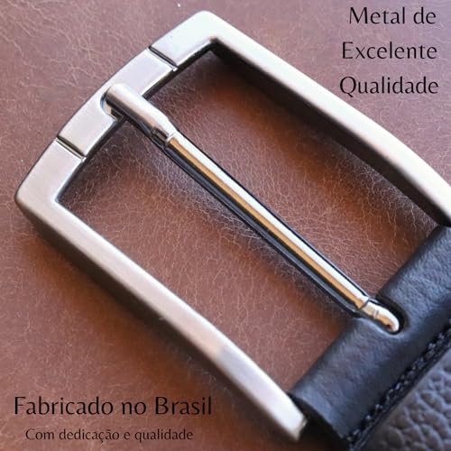 Cinto Masculino Couro Legítimo (Preto, 100 (M))