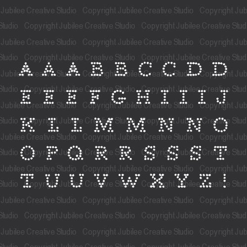 Alphabet X-Small Iron On Rhinestone Crystal T-Shirt Transfer by JCS Rhinestones