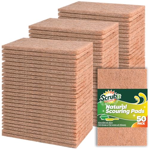 SCRUBIT Biodegradable Natural Scouring Pad Eco Friendly Scrub Pads for