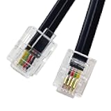 XANHAM Phone Cable 100 Feet Long Telephone Line Cord with RJ11 6P4C Connectors for Landline Phone, Fax Machine and Modem, for Both in-Wall and Out-Wall Using, Black, AV04612