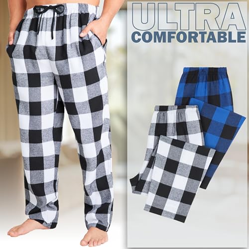 Image of Get Trend 2-Pack Pajama Pants for Men, Teens, M-3XL Lounge Bottoms for Sleepwear, Soft PJ Pants with Pockets, Gifts for Men