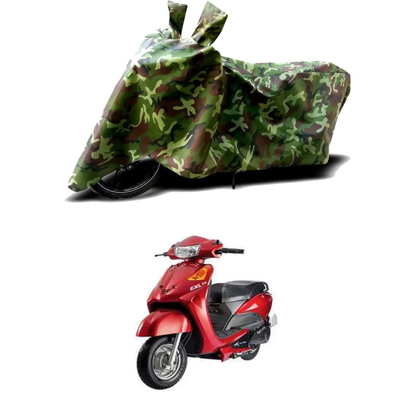 Image of 100% Water Resistant Full Bike Scooty Two Wheeler Body Cover Compatible for Indus Yo EXL /UV-Rays /Heat Protection /Birds Dropping /Scratchproof /Dust Proof /Waterproof /All Varients[Green MJ]
