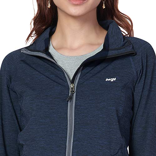 Image of berge' Women Polyester Sports Gym Running Slim Fit Full Sleeves High Neck Zipper Jacket Or Casual Sweatshirts for Women|Winter Jacket