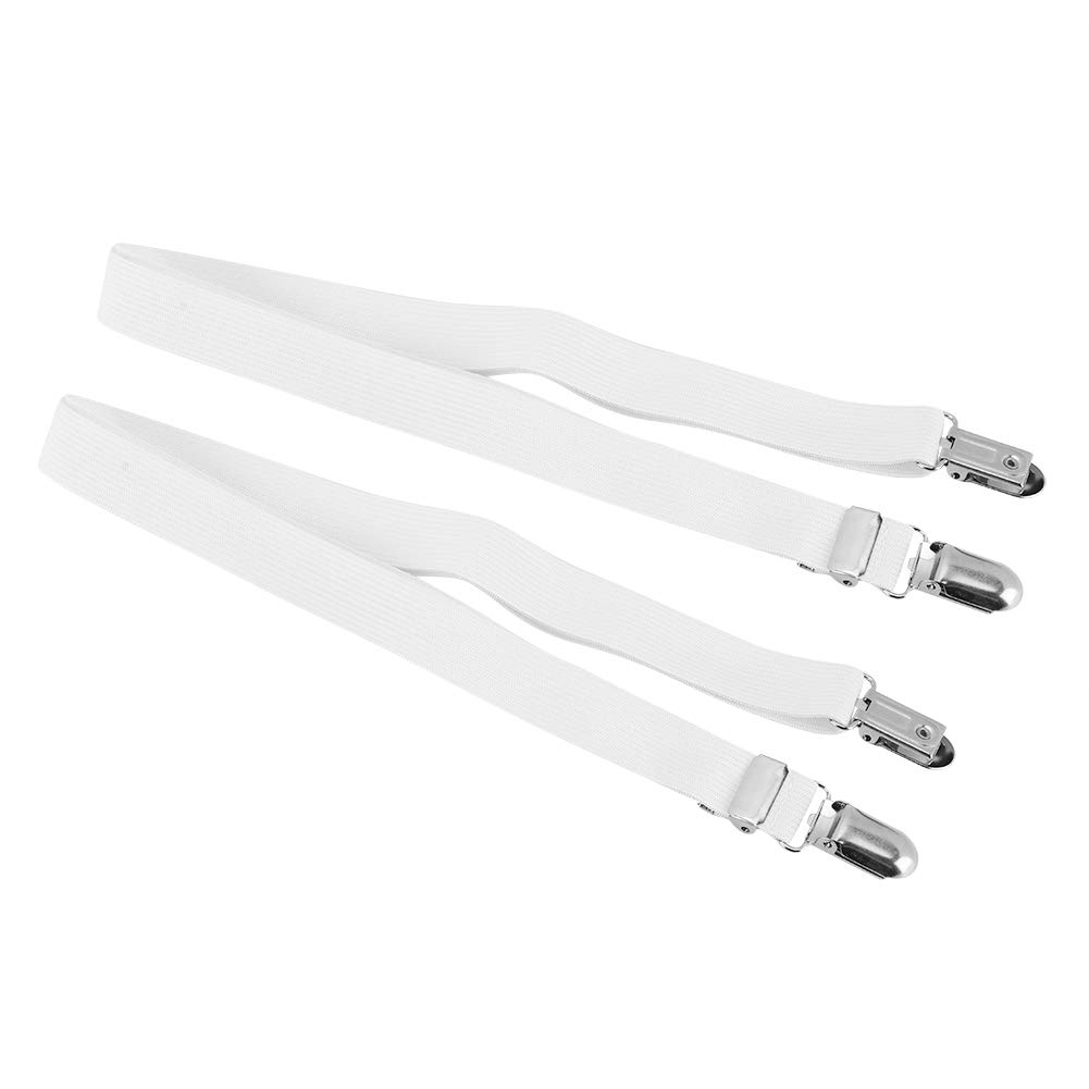 aqxreight Adjustable Bed Sheet Clamp/Holder Grippers for Secure Mattress Holding - 2PCS Versatile Fasteners in Black for Home Organization (White)