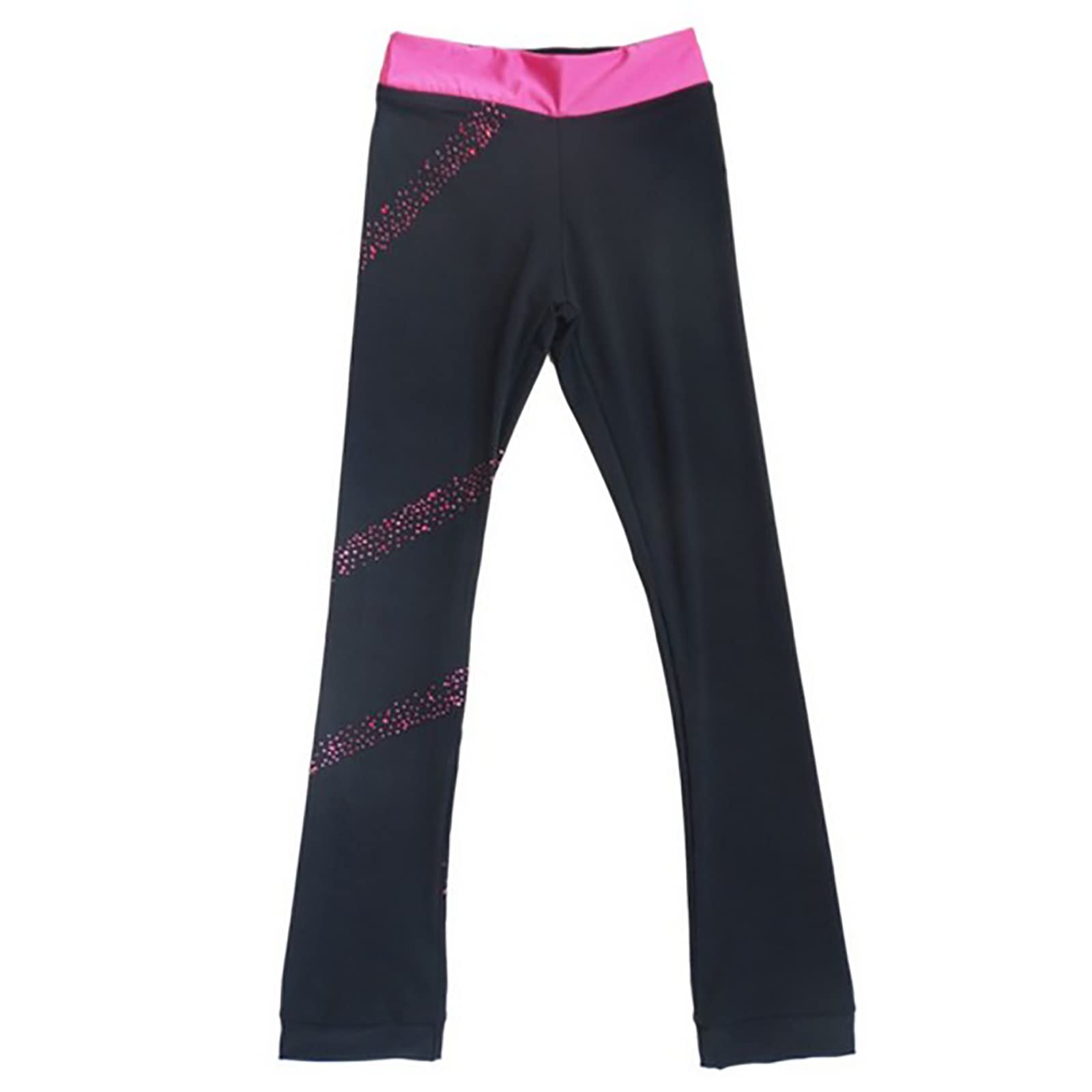 G&F Pantalon Patinage Artistique Femmes Filles Collants Patin Glace Avec Doublure Polaire Pantalons Entraînement (kolor: różowy, rozmiar: 3XS)