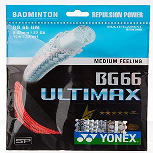 YONEX Ultimax BG 66 High-Polymer Nylon Badminton Strings (Black, 0.65mm)