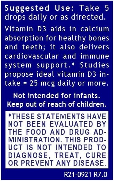 Miniatura 4 de Quantum D3 Gold - Gotas líquidas de vitamina D3 - Apoya los dientes, la fuerza ósea y un apoyo inmunológico óptimo* - Vitamina D3 1,000 UI por gota