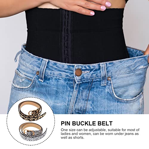 2Pcs Women Leopard Belts - Stylish PU Leather Waist Belts for Dresses/Jeans | 41In Chic Accessory4