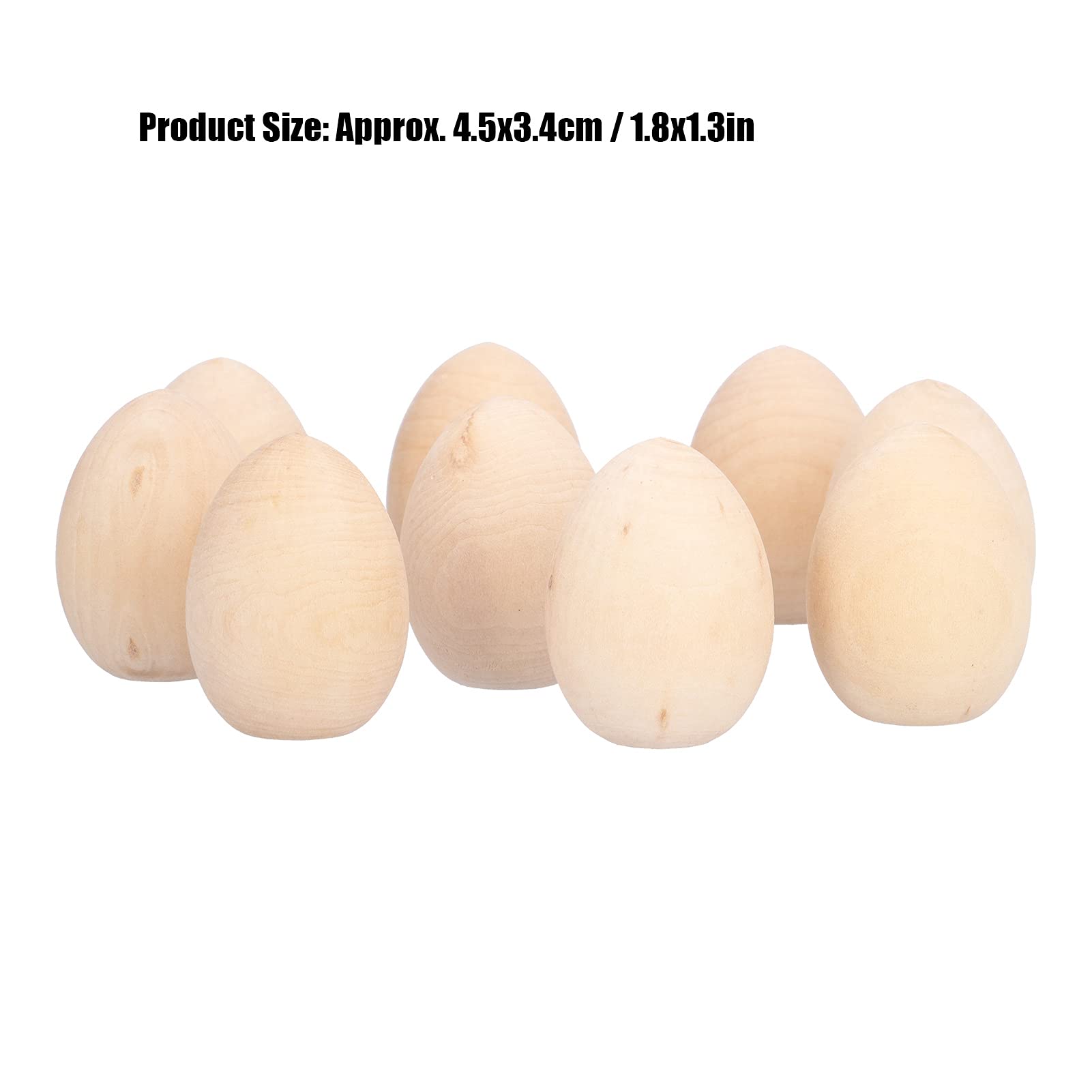 10 œufs En Bois Non Peints Pour Pâques - 4,5x3,4 Cm, Lisses, à Peindre Ou Décorer, Bricolage